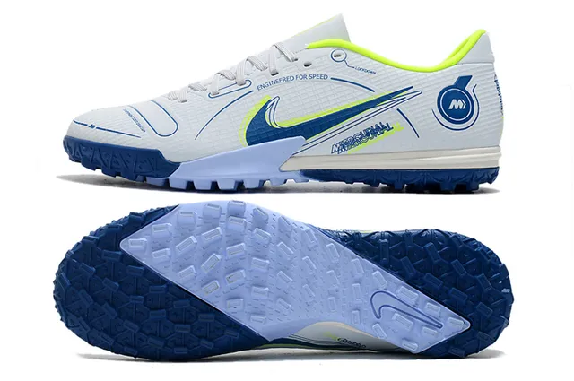 Nike Mercurial Turf 白色 蓝色 霓虹酸橙 Turf 足球鞋 6