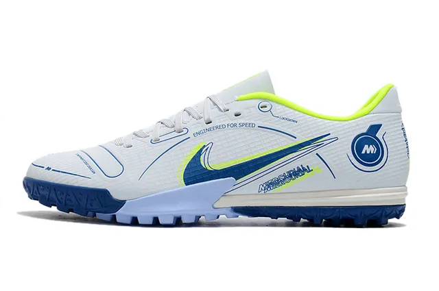 Nike Mercurial Turf 白色 蓝色 霓虹酸橙 Turf 足球鞋 7