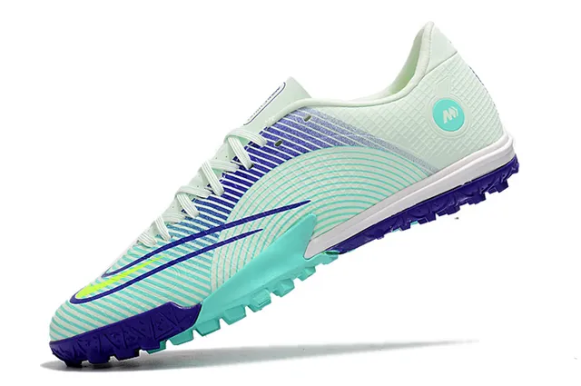 Nike Mercurial Turf 白色 蓝色 霓虹酸橙 Turf 足球鞋 9