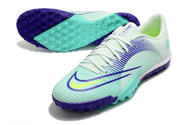 Nike Mercurial Turf 白色 蓝色 霓虹酸橙 Turf 足球鞋 10