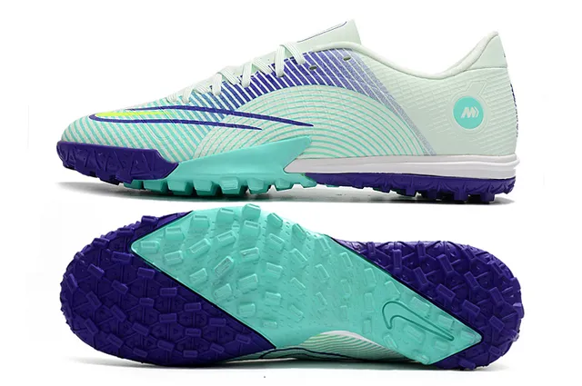 Nike Mercurial Turf 白色 蓝色 霓虹酸橙 Turf 足球鞋 13