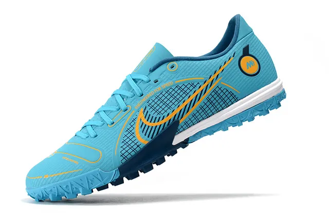 Nike Mercurial Turf 白色 蓝色 霓虹酸橙 Turf 足球鞋 16