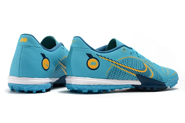 Nike Mercurial Turf 白色 蓝色 霓虹酸橙 Turf 足球鞋 18