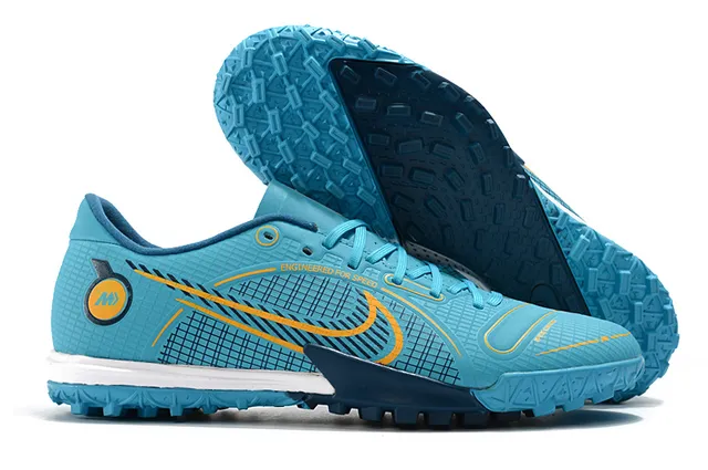 Nike Mercurial Turf 白色 蓝色 霓虹酸橙 Turf 足球鞋 19