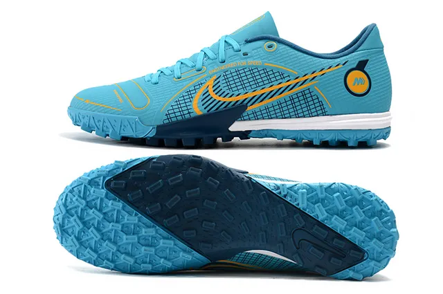 Nike Mercurial Turf 白色 蓝色 霓虹酸橙 Turf 足球鞋 20
