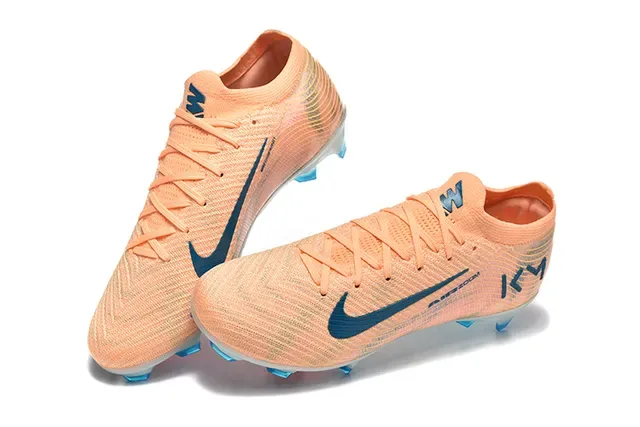 Nike Mercurial Vapor KM Peach Blue Botines de fútbol para terreno firme 2