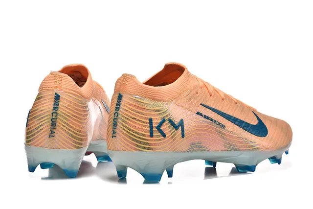 Nike Mercurial Vapor KM Peach Blue Botines de fútbol para terreno firme 5