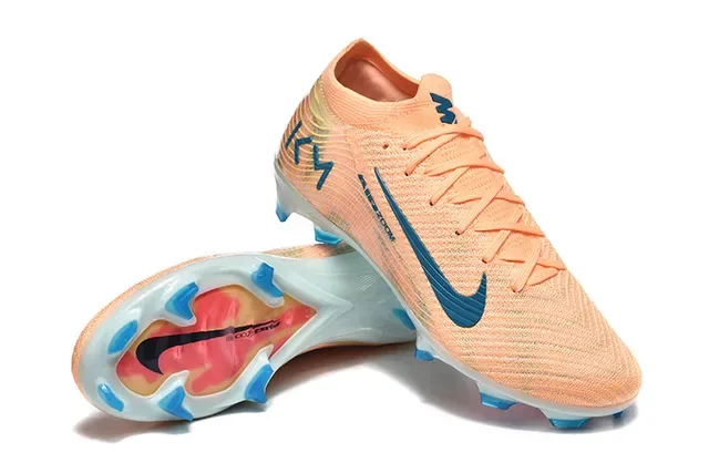 Nike Mercurial Vapor KM Peach Blue Botines de fútbol para terreno firme 7