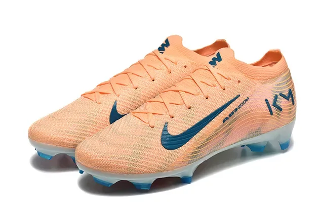 Nike Mercurial Vapor KM Peach Blue Botines de fútbol para terreno firme 8