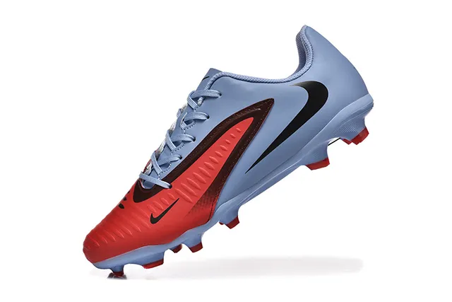 Nike Mercurial Vapor हल्का नीला और लाल फर्म-ग्राउंड सोकर जूते 4
