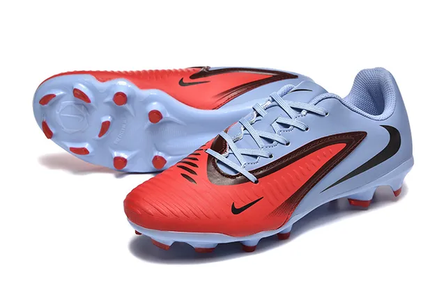 Nike Mercurial Vapor हल्का नीला और लाल फर्म-ग्राउंड सोकर जूते 6