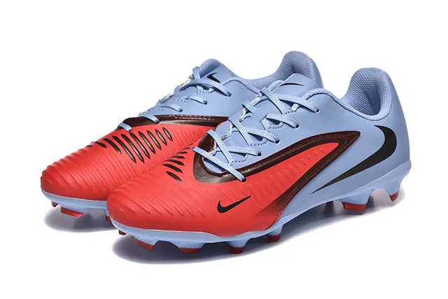 Nike Mercurial Vapor हल्का नीला और लाल फर्म-ग्राउंड सोकर जूते 8