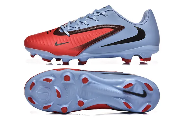 Nike Mercurial Vapor हल्का नीला और लाल फर्म-ग्राउंड सोकर जूते 9