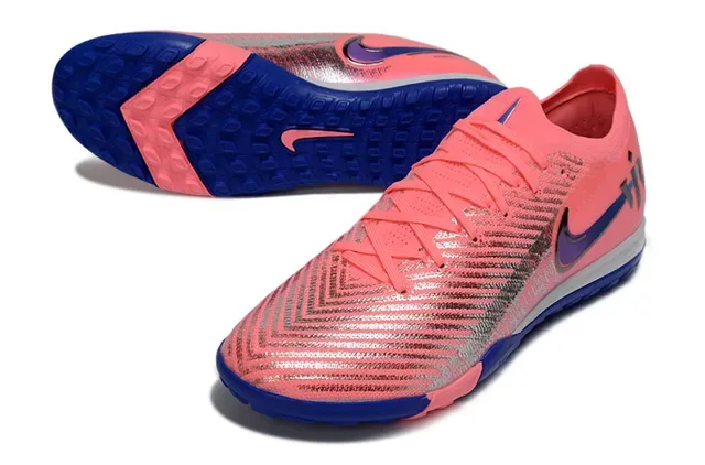Nike Mercurial Vapor Upper Knit Rose Bleu Bandes Réfléchissantes Argentées Chaussures de Football Turf 3