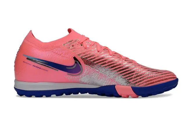 Nike Mercurial Vapor Upper Knit Rose Bleu Bandes Réfléchissantes Argentées Chaussures de Football Turf 5