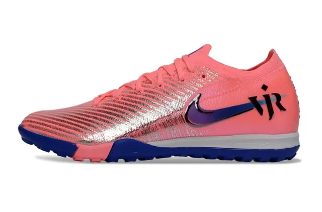 Nike Mercurial Vapor Upper Knit Rose Bleu Bandes Réfléchissantes Argentées Chaussures de Football Turf 6