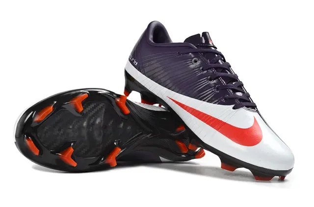 Nike Mercurial Vapor Roxo Vermelho Sapatos de Futebol Baixo Sintético Textura Acanalada Gramado Firme 4