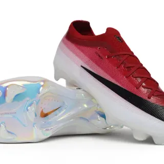 Nike Mercurial Vapor Chaussures de football rouge noir low-cut ajustement chaussette upper tricot gradient sol ferme