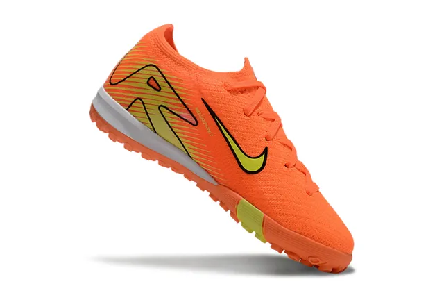 Nike Orange Yellow Knit Upper Low-Cut Collar Turf Soccer Shoes 2