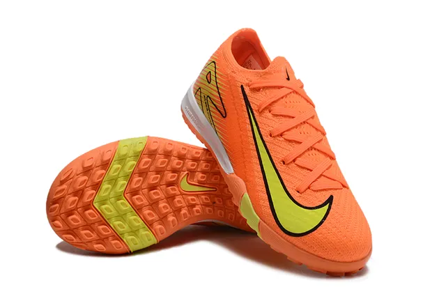 Nike Orange Yellow Knit Upper Low-Cut Collar Turf Soccer Shoes 4