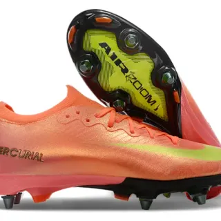 Nike Orange Jaune Low-Cut Sock-Fit Upper Iridescent Synthetic Firm-Ground Chaussures de Football