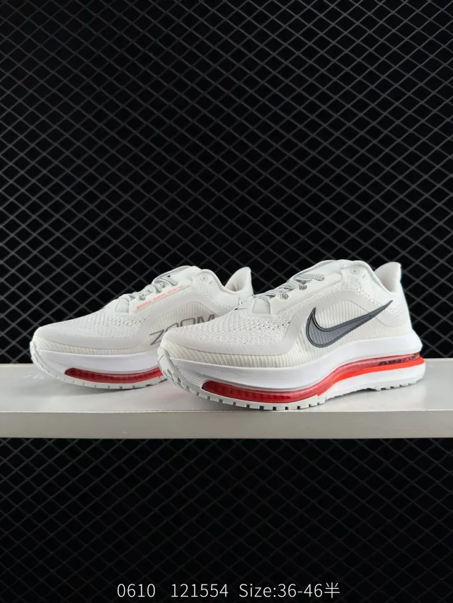 Nike Pegasus Premium Pure White Black Red Running Shoes 6
