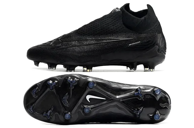 Nike Phantom GT Noir Blanc Upper en Tricot Ajusté à la Chaussure Piquants TPU Moulés Terrain Firme Chaussures de Football 2