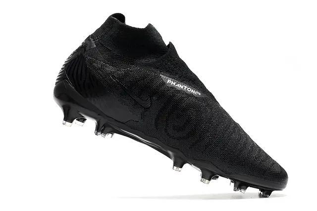 Nike Phantom GT Noir Blanc Upper en Tricot Ajusté à la Chaussure Piquants TPU Moulés Terrain Firme Chaussures de Football 3
