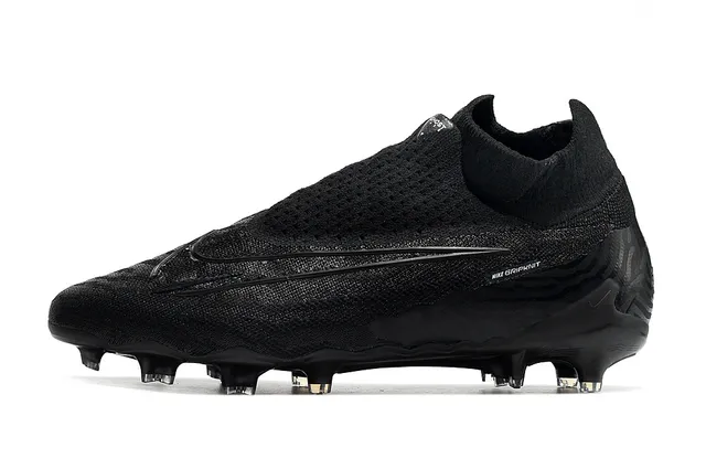 Nike Phantom GT Noir Blanc Upper en Tricot Ajusté à la Chaussure Piquants TPU Moulés Terrain Firme Chaussures de Football 5