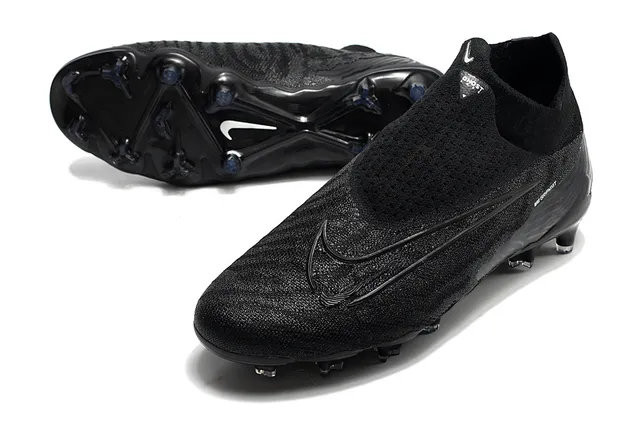 Nike Phantom GT Noir Blanc Upper en Tricot Ajusté à la Chaussure Piquants TPU Moulés Terrain Firme Chaussures de Football 6