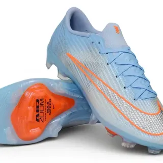 Nike Phantom GT Bleu Orange Tige Flyknit Col Bas Superficie Firme Chaussures de Football