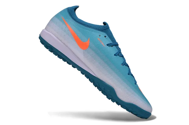 Nike Phantom GT Blue Orange Knit Upper Low-Cut Collar Turf Soccer Shoes 2
