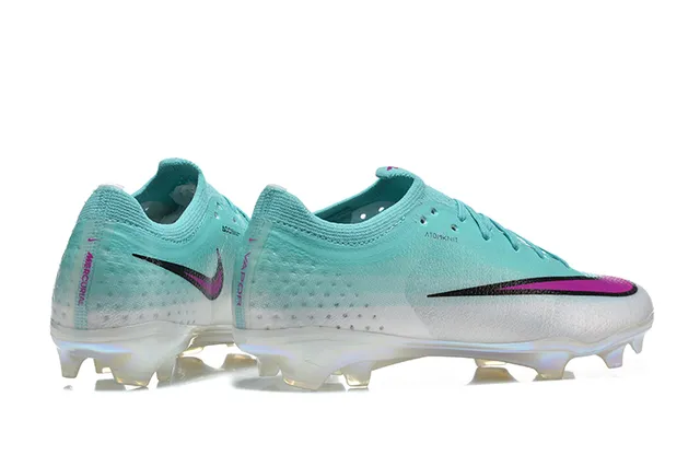 Nike Phantom GT Blue Silver Coupe Basse Tricot Supérieur Cage Iridescente TPU Terrain Ferme Chaussures de Football 5