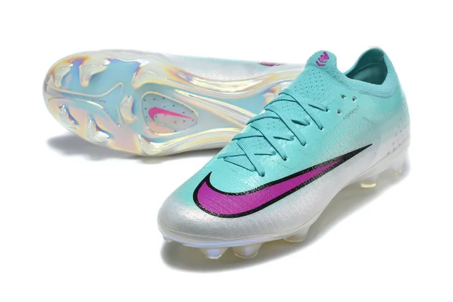 Nike Phantom GT Blue Silver Coupe Basse Tricot Supérieur Cage Iridescente TPU Terrain Ferme Chaussures de Football 6