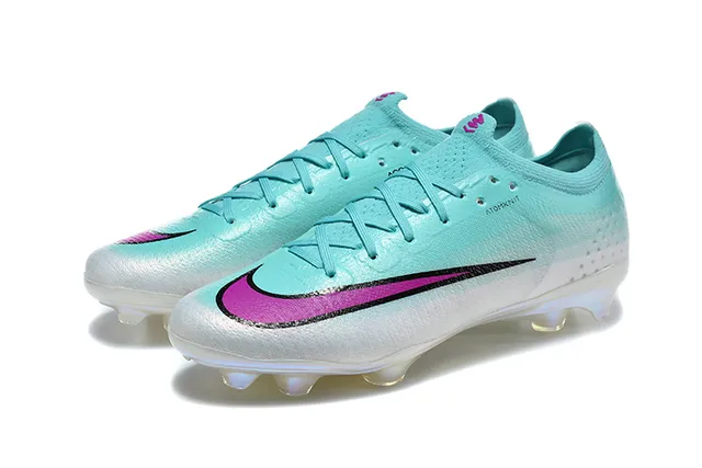Nike Phantom GT Blue Silver Coupe Basse Tricot Supérieur Cage Iridescente TPU Terrain Ferme Chaussures de Football 8