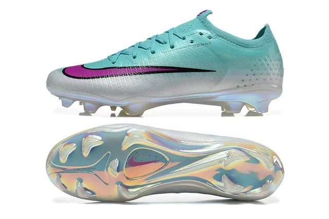 Nike Phantom GT Blue Silver Coupe Basse Tricot Supérieur Cage Iridescente TPU Terrain Ferme Chaussures de Football 9
