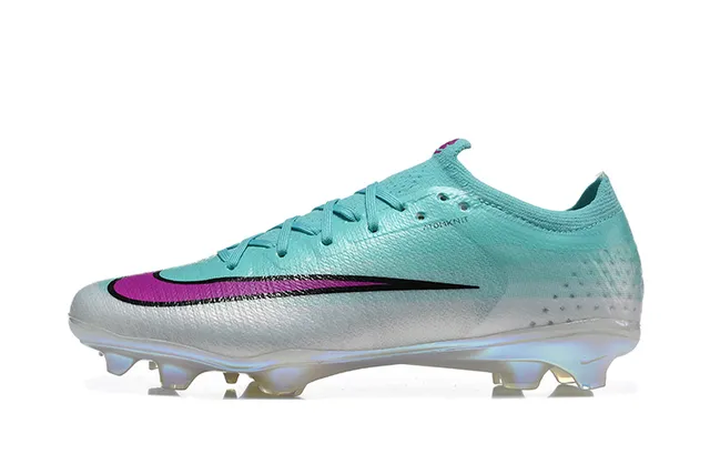 Nike Phantom GT Blue Silver Coupe Basse Tricot Supérieur Cage Iridescente TPU Terrain Ferme Chaussures de Football 10