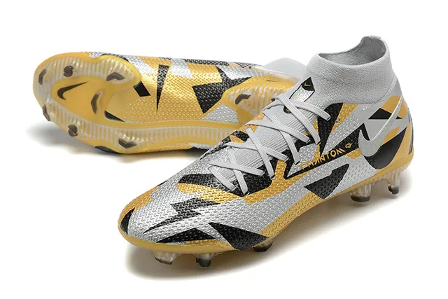 Nike Phantom GT Gold Black हाई-कट सोक-फिट कॉलर फर्म-ग्राउंड फुटबॉल जूते 7