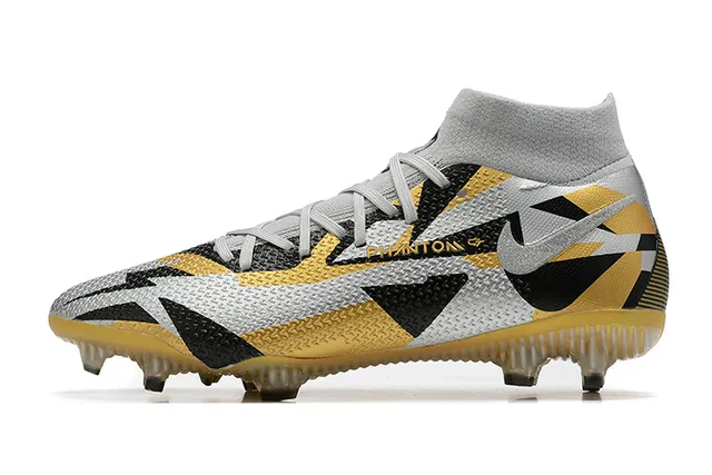 Nike Phantom GT Gold Black हाई-कट सोक-फिट कॉलर फर्म-ग्राउंड फुटबॉल जूते 10