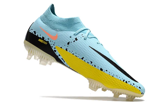 Nike Phantom GT হালকা নীল কমলা হলুদ কালো দৃঢ় মাটি ফুটবল জুতা 3