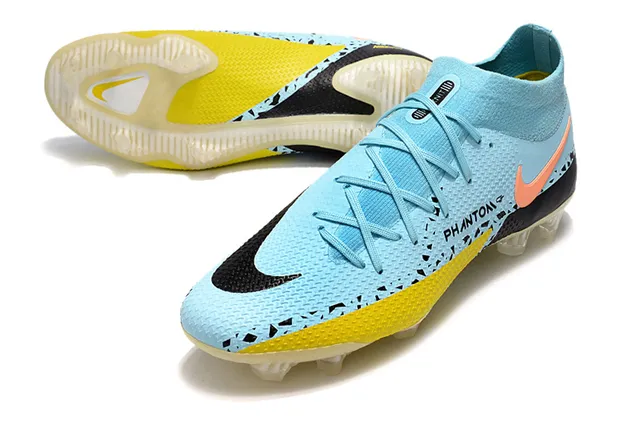 Nike Phantom GT হালকা নীল কমলা হলুদ কালো দৃঢ় মাটি ফুটবল জুতা 6