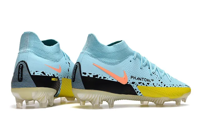 Nike Phantom GT হালকা নীল কমলা হলুদ কালো দৃঢ় মাটি ফুটবল জুতা 7
