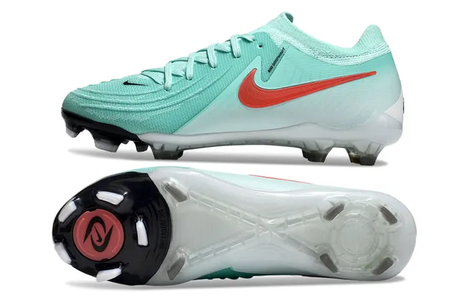 Nike Phantom GT verde menta e vermelho Sapatos de futebol para solo firme 6