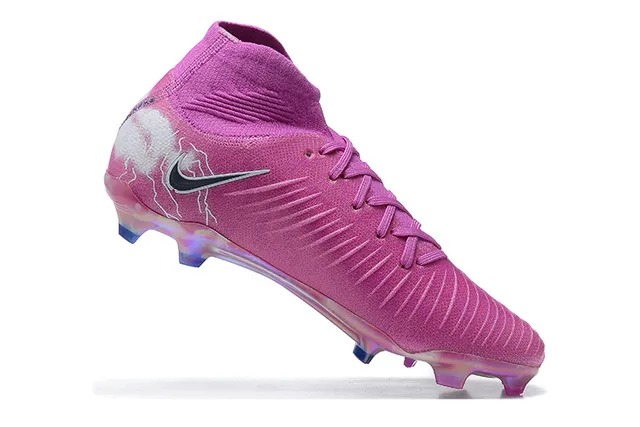 Nike Phantom GT rosa branco baixo colar ajuste meia solo firme tênis de futebol 3