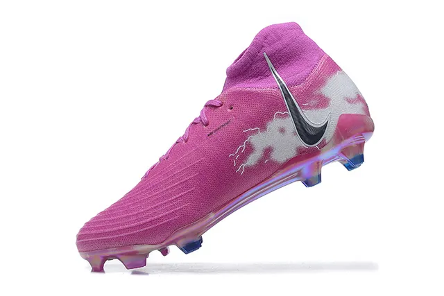 Nike Phantom GT rosa branco baixo colar ajuste meia solo firme tênis de futebol 4