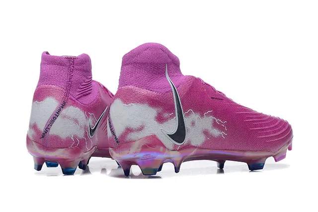 Nike Phantom GT rosa branco baixo colar ajuste meia solo firme tênis de futebol 5
