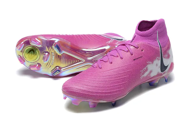 Nike Phantom GT rosa branco baixo colar ajuste meia solo firme tênis de futebol 7
