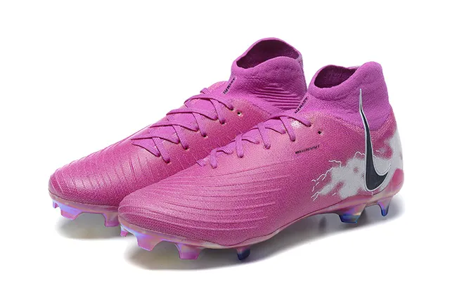 Nike Phantom GT rosa branco baixo colar ajuste meia solo firme tênis de futebol 8