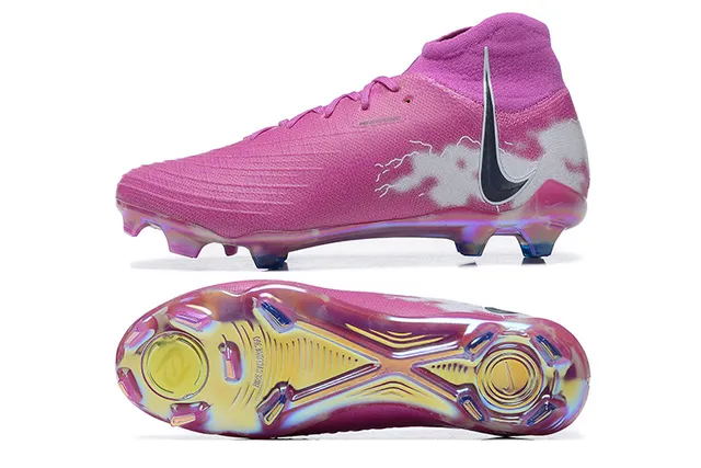 Nike Phantom GT rosa branco baixo colar ajuste meia solo firme tênis de futebol 9