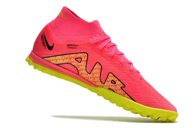 Nike Phantom GT 粉色黄色 高帮 袜套式 针织上层 草地足球鞋 2